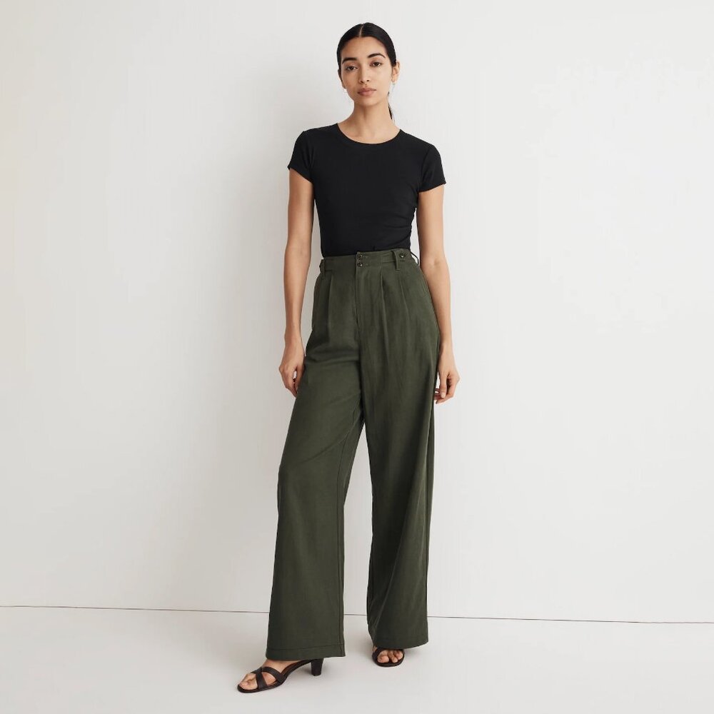 Madewell - The Harlow Wide-Leg Pant - Dark Forest - 12